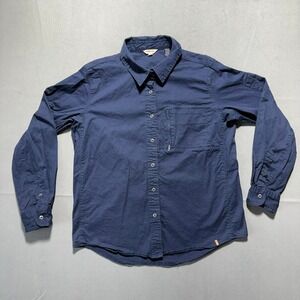 Wrangler Riggs Workwear Navy Blue Button Down Utility Shirt L 3WF51NV
